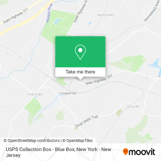 USPS Collection Box - Blue Box map
