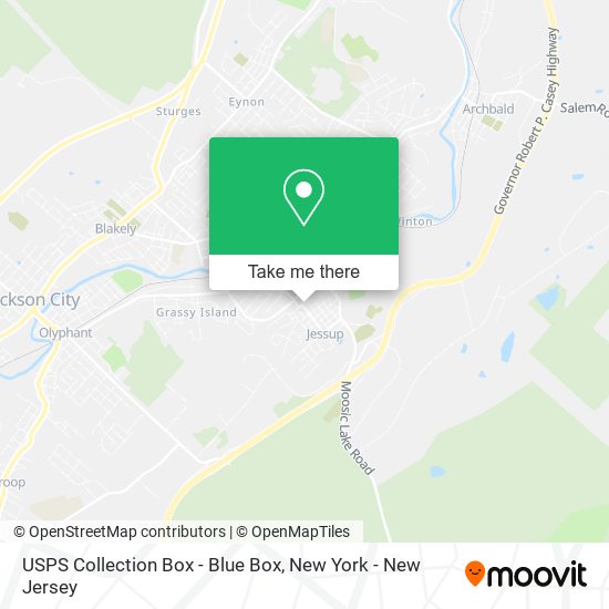 Mapa de USPS Collection Box - Blue Box