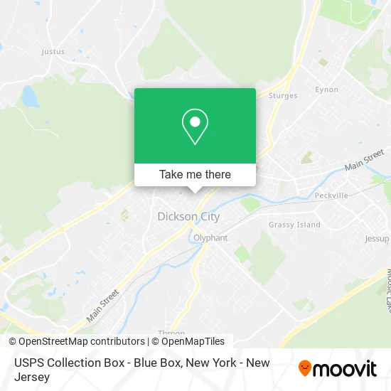 USPS Collection Box - Blue Box map
