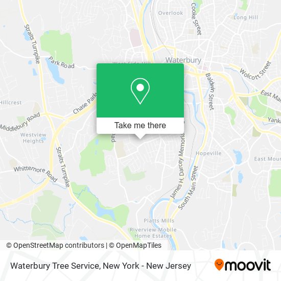 Mapa de Waterbury Tree Service