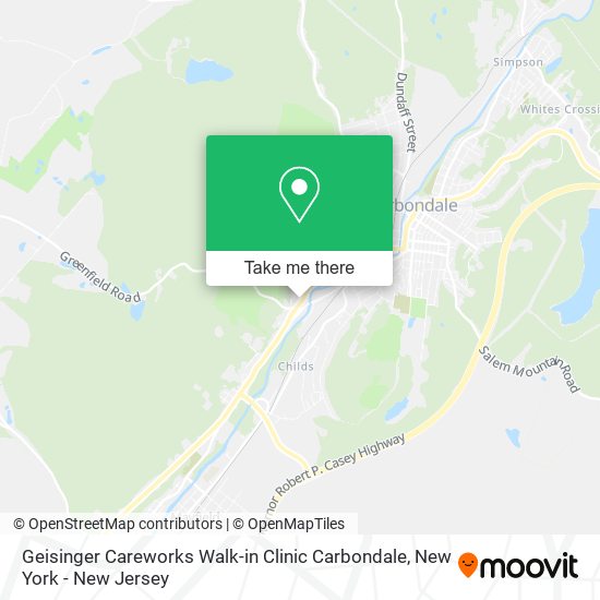 Geisinger Careworks Walk-in Clinic Carbondale map