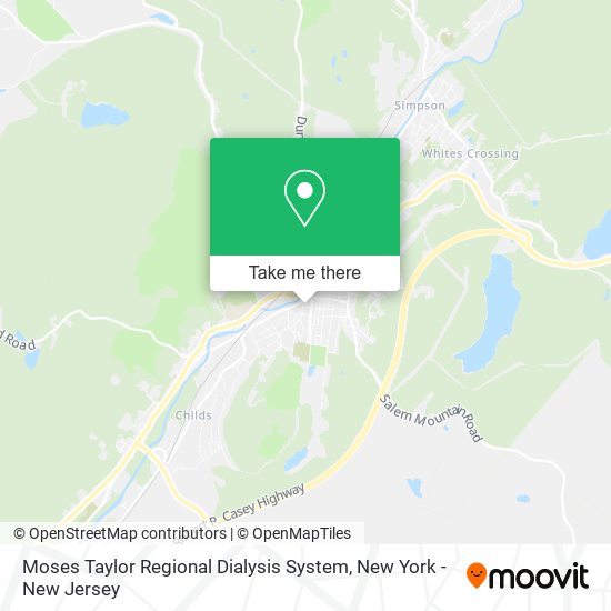 Mapa de Moses Taylor Regional Dialysis System