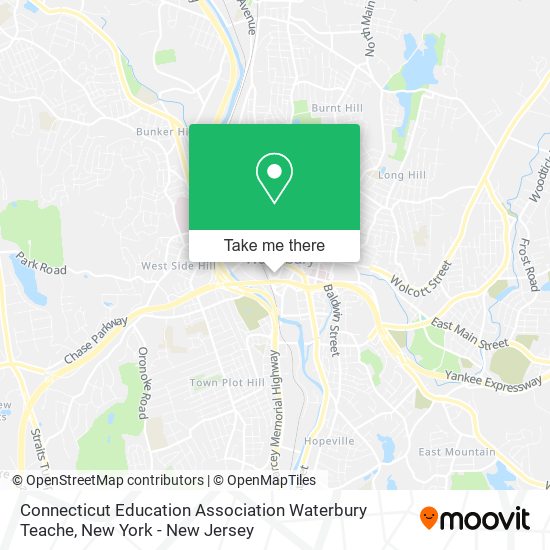 Mapa de Connecticut Education Association Waterbury Teache