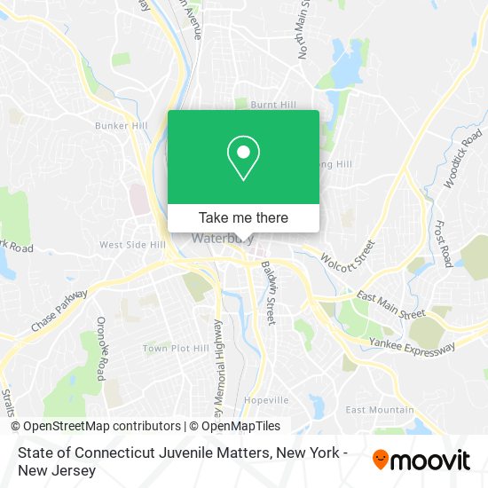 State of Connecticut Juvenile Matters map