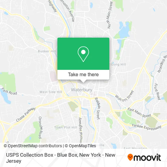 Mapa de USPS Collection Box - Blue Box