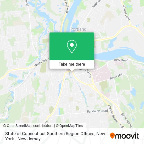 State of Connecticut Southern Region Offices map