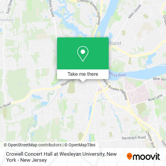 Crowell Concert Hall at Wesleyan University map