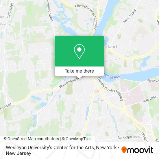 Wesleyan University's Center for the Arts map