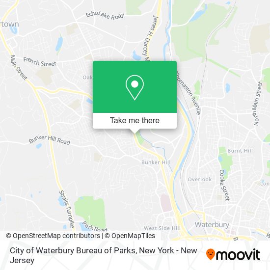 City of Waterbury Bureau of Parks map