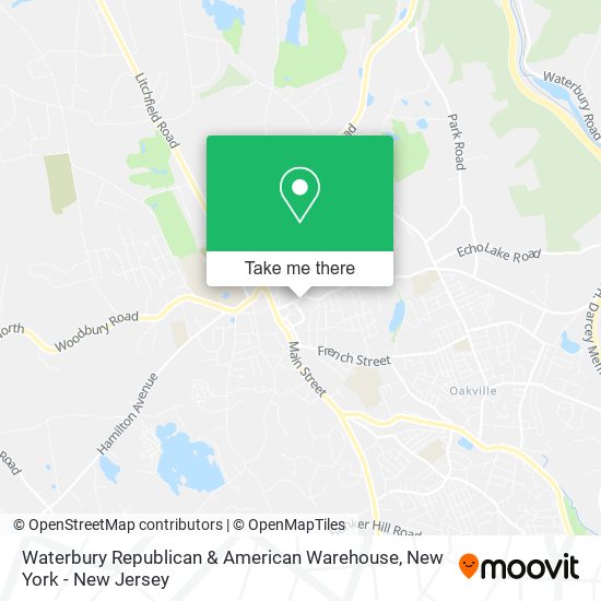 Mapa de Waterbury Republican & American Warehouse
