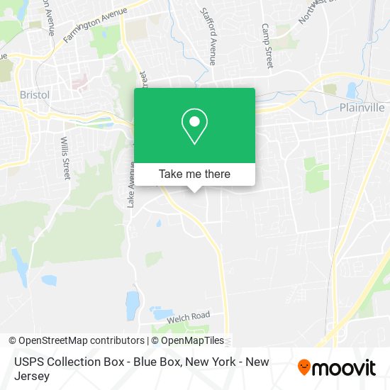 Mapa de USPS Collection Box - Blue Box