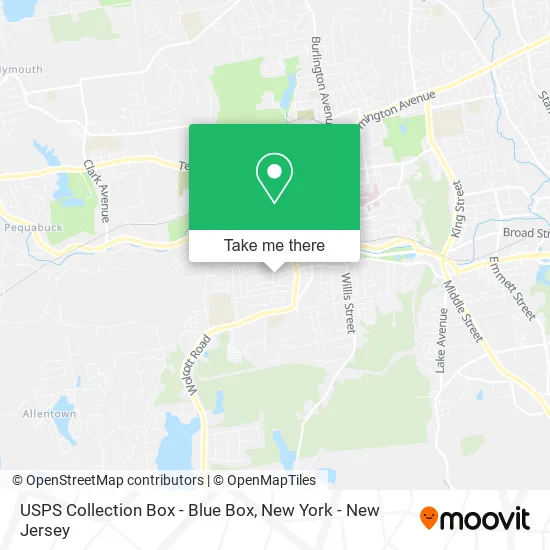 USPS Collection Box - Blue Box map