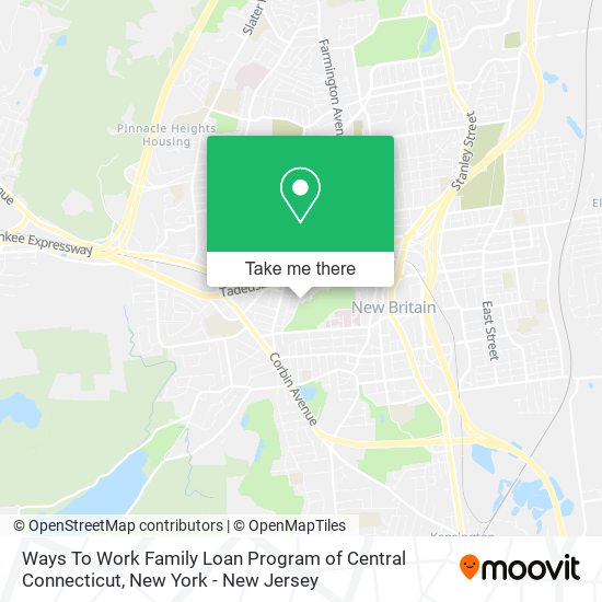 Ways To Work Family Loan Program of Central Connecticut map
