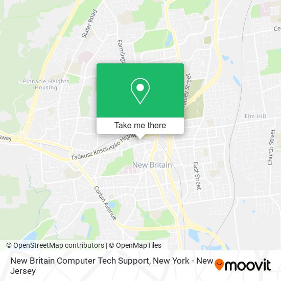 Mapa de New Britain Computer Tech Support