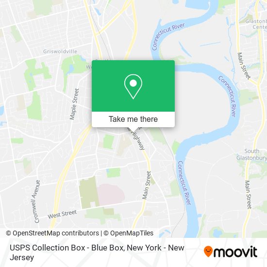 Mapa de USPS Collection Box - Blue Box