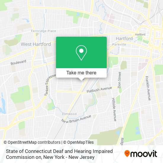 State of Connecticut Deaf and Hearing Impaired Commission on map