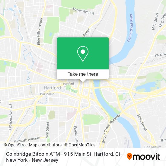 Coinbridge Bitcoin ATM - 915 Main St, Hartford, Ct map
