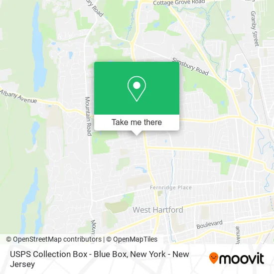 USPS Collection Box - Blue Box map