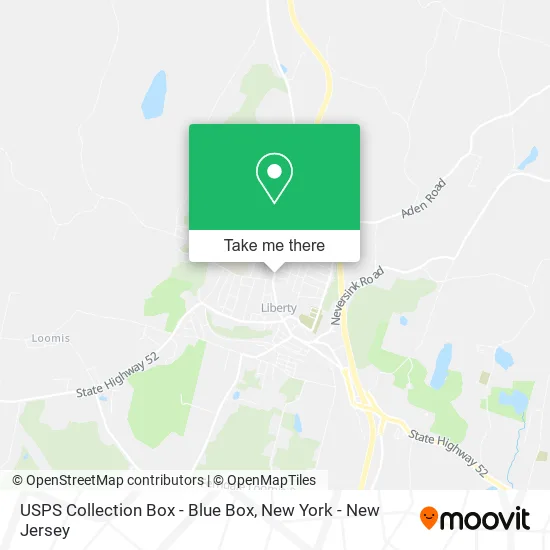 Mapa de USPS Collection Box - Blue Box