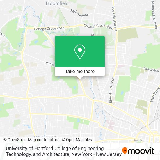 University of Hartford College of Engineering, Technology, and Architecture map