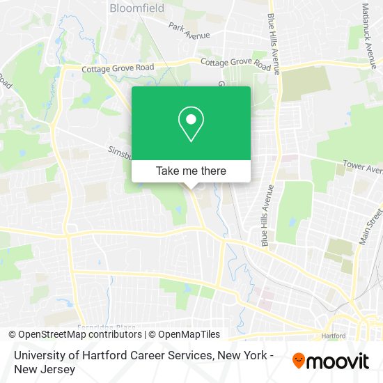 Mapa de University of Hartford Career Services