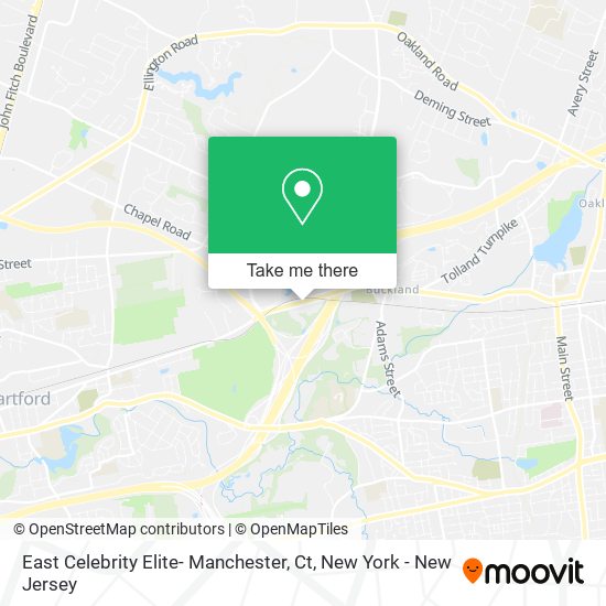 Mapa de East Celebrity Elite- Manchester, Ct