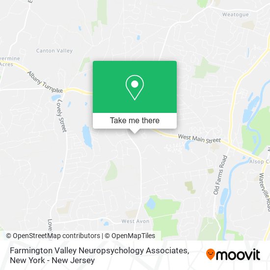 Farmington Valley Neuropsychology Associates map