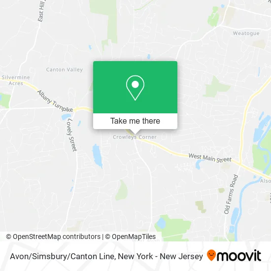 Avon/Simsbury/Canton Line map