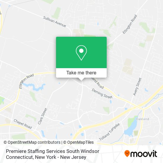 Mapa de Premiere Staffing Services South Windsor Connecticut