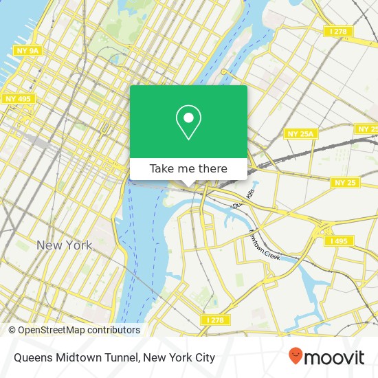 Queens Midtown Tunnel map