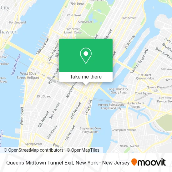 Mapa de Queens Midtown Tunnel Exit