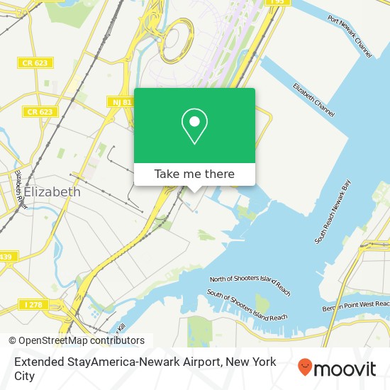 Mapa de Extended StayAmerica-Newark Airport