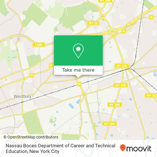 Mapa de Nassau Boces Department of Career and Technical Education