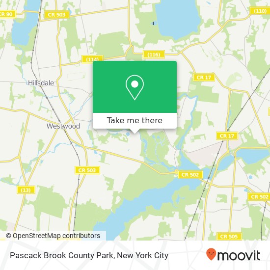 Mapa de Pascack Brook County Park