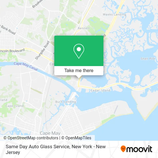 Same Day Auto Glass Service map