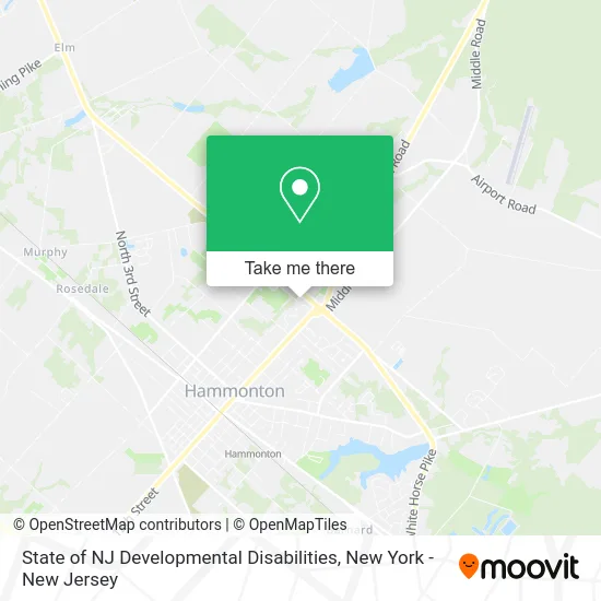 State of NJ Developmental Disabilities map