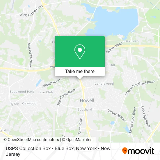Mapa de USPS Collection Box - Blue Box