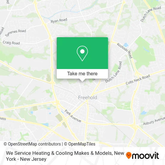 We Service Heating & Cooling Makes & Models map