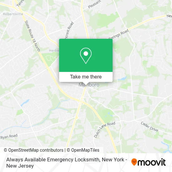 Always Available Emergency Locksmith map