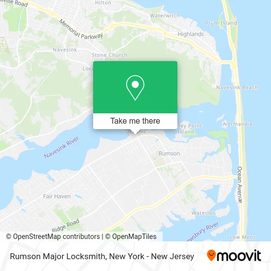 Rumson Major Locksmith map