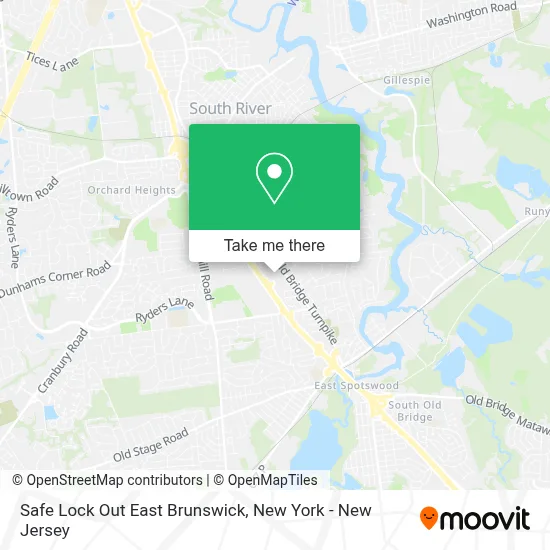 Safe Lock Out East Brunswick map