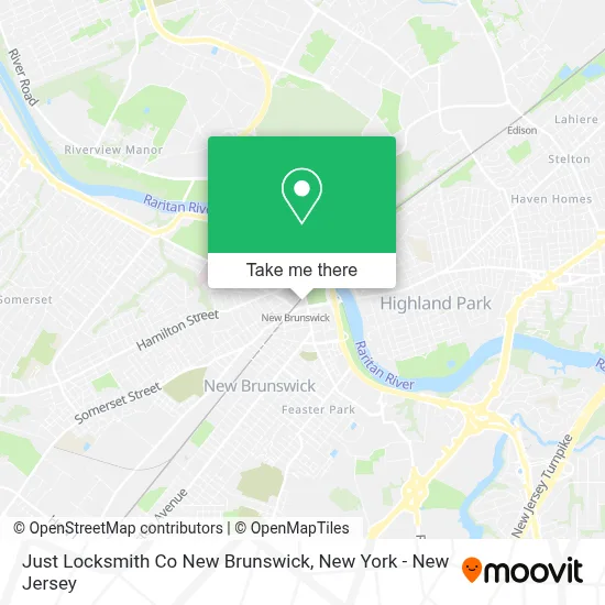 Just Locksmith Co New Brunswick map