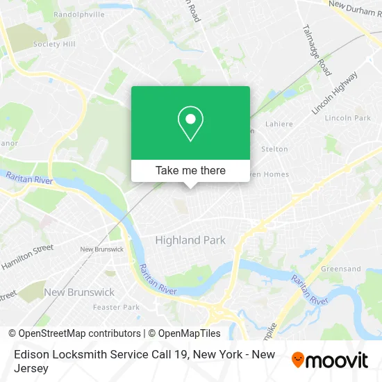 Edison Locksmith Service Call 19 map