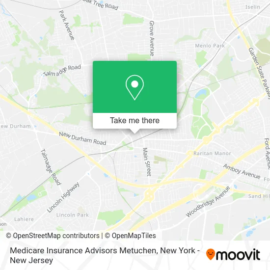 Medicare Insurance Advisors Metuchen map