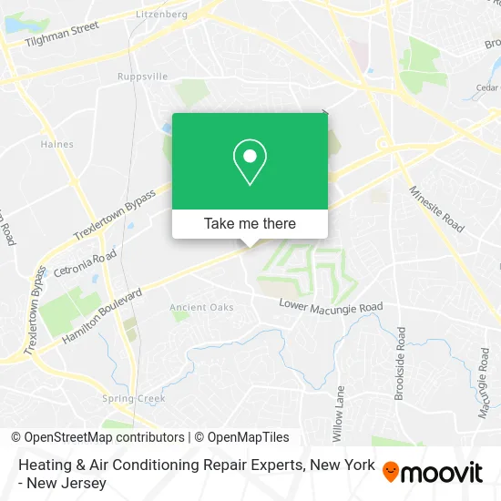Heating & Air Conditioning Repair Experts map