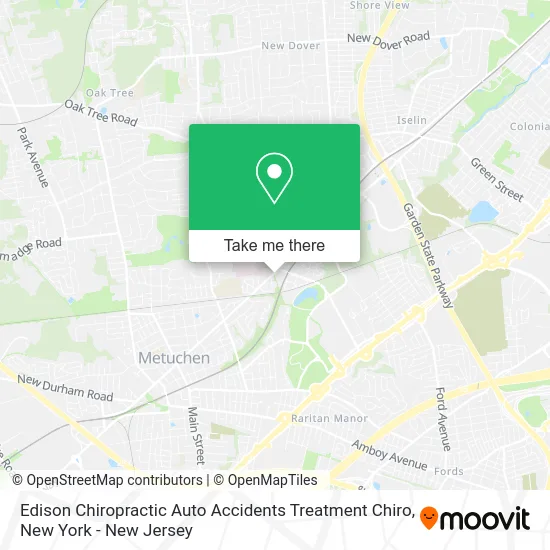Edison Chiropractic Auto Accidents Treatment Chiro map