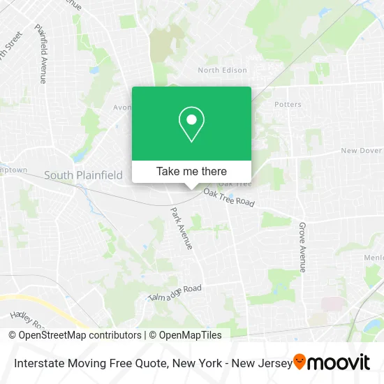 Interstate Moving Free Quote map