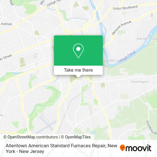 Allentown American Standard Furnaces Repair map