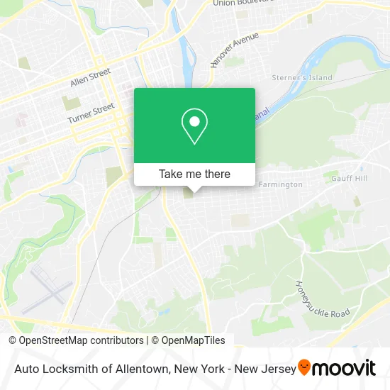 Auto Locksmith of Allentown map