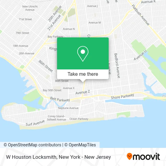 W Houston Locksmith map